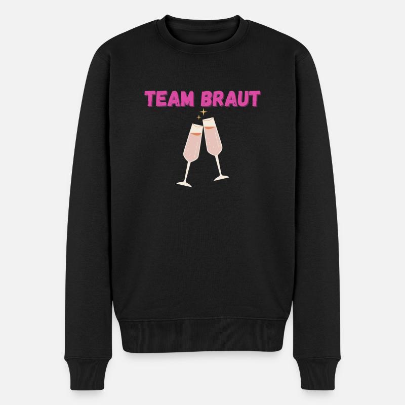 TEAM BRAUT - Männer Premium Bio Pullover - Schwarz