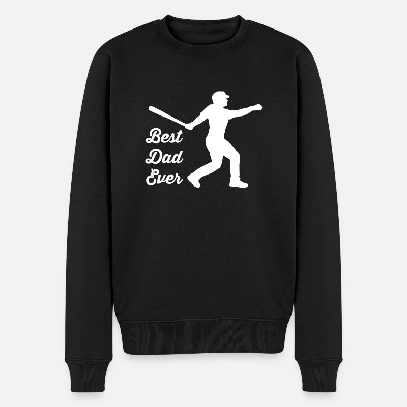 Baseball - Männer Premium Bio Pullover - Schwarz