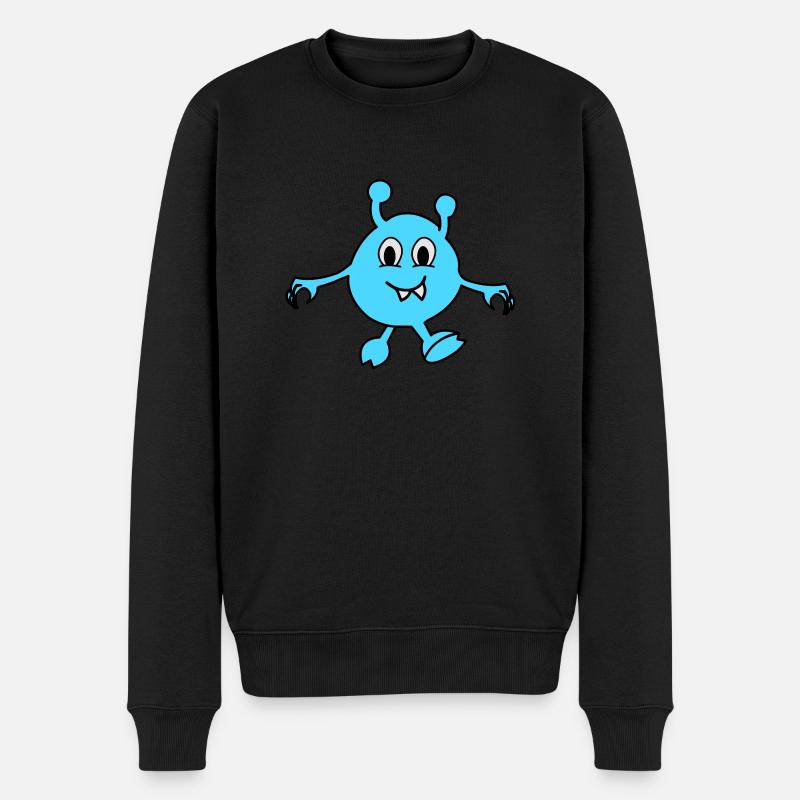 monster alien - Männer Premium Bio Pullover - Schwarz