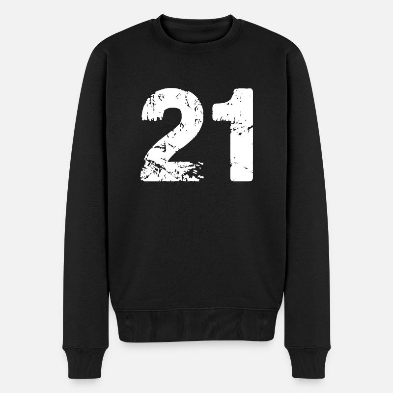 21 - Männer Premium Bio Pullover - Schwarz
