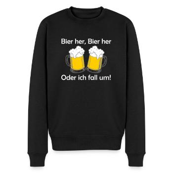 Bees here, Bees here - oder ich fall um! - Men's Premium Organic Jumper - black - Front - Nico (187cm)