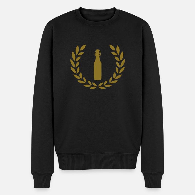 Bierflasche - Männer Premium Bio Pullover - Schwarz