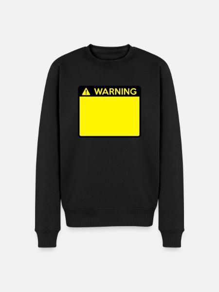 Warning Sign (2 colour) - Men's Premium Organic Jumper - black