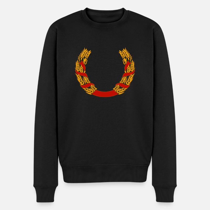 Weizen Kranz - Männer Premium Bio Pullover - Schwarz