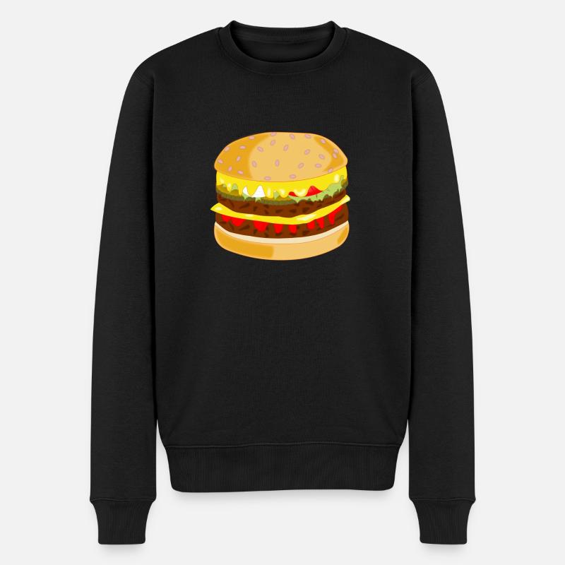 hamburger - Pull Premium bio Homme - noir