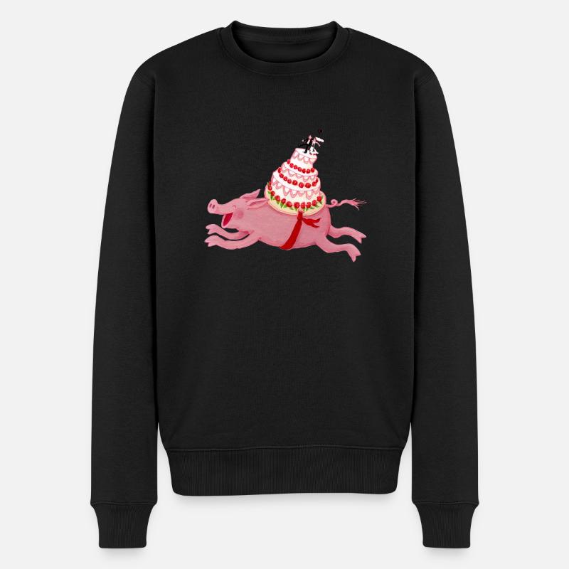 Hochzeitsschwein - Männer Premium Bio Pullover - Schwarz