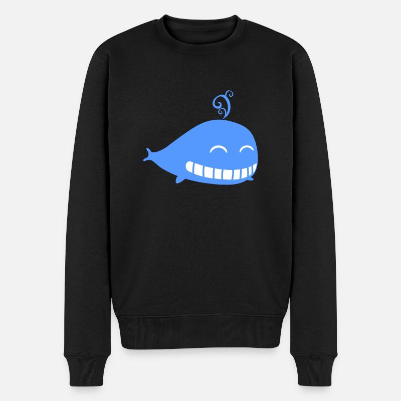 Baleine eau bleu enfants - Pull Premium bio Homme - noir