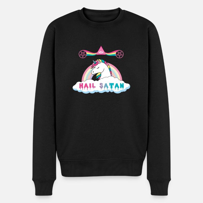 Hagel Satan Einhorn - Männer Premium Bio Pullover - Schwarz