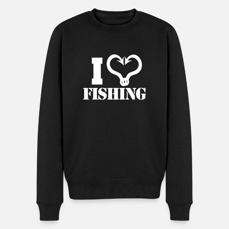 Angler - Männer Premium Bio Pullover - Schwarz
