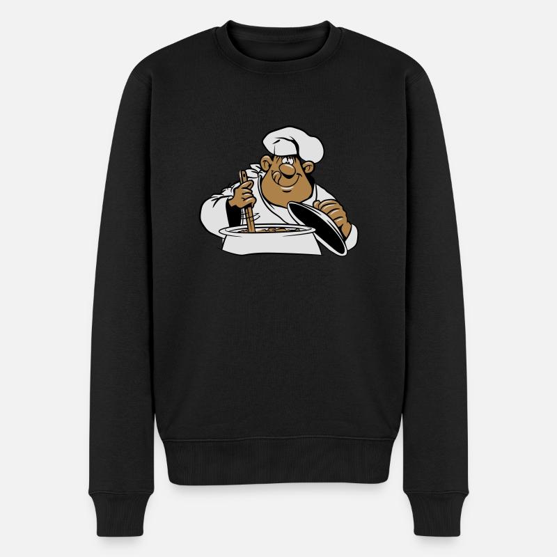kochen koch comic witzig - Männer Premium Bio Pullover - Schwarz