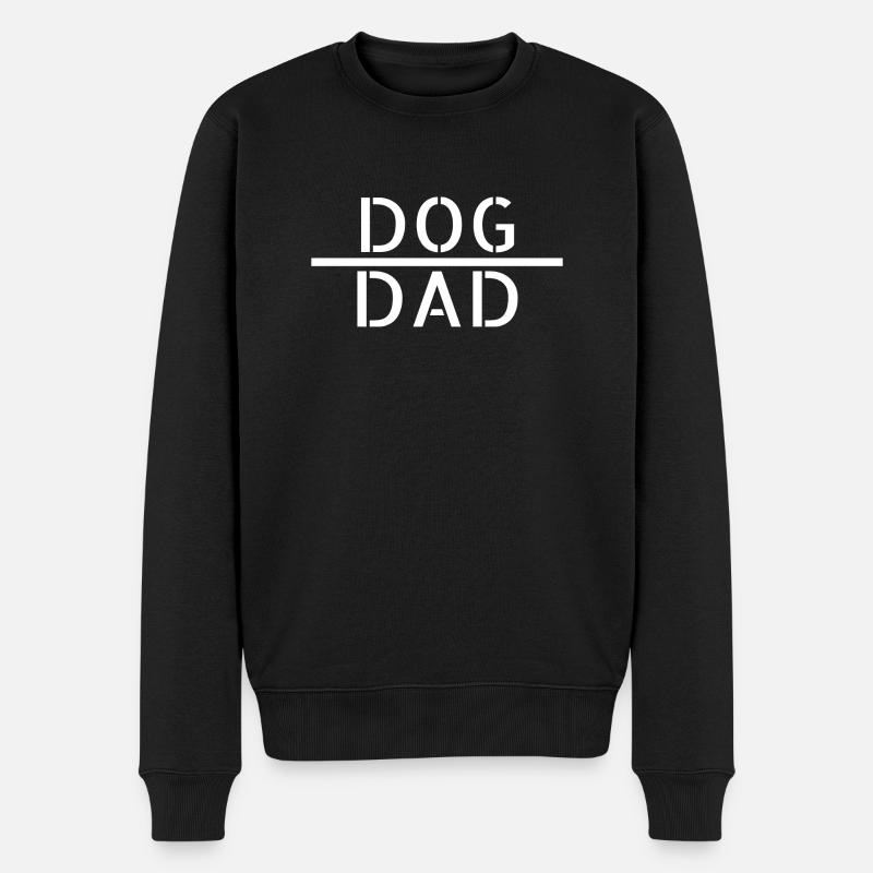 dog - dog dad - Männer Premium Bio Pullover - Schwarz