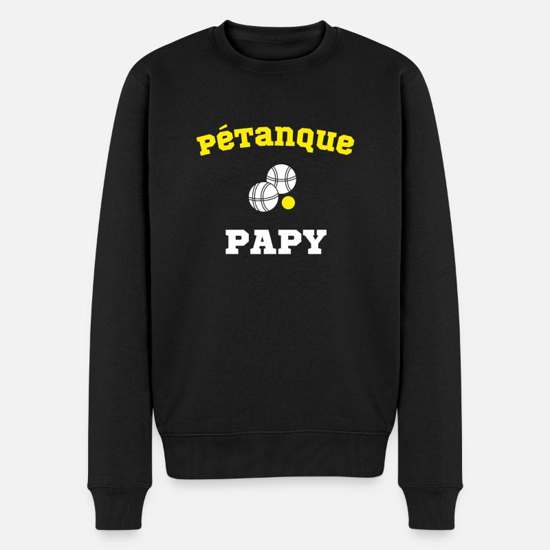 pétanque papy - Pull Premium bio Homme - noir