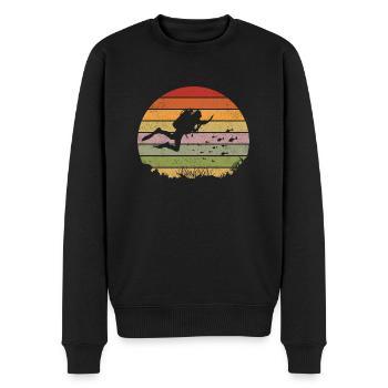 Plongée Plongée Sous-marine Rétro Vintage - Pull Premium bio Homme - noir - Devant - Nico (187cm)