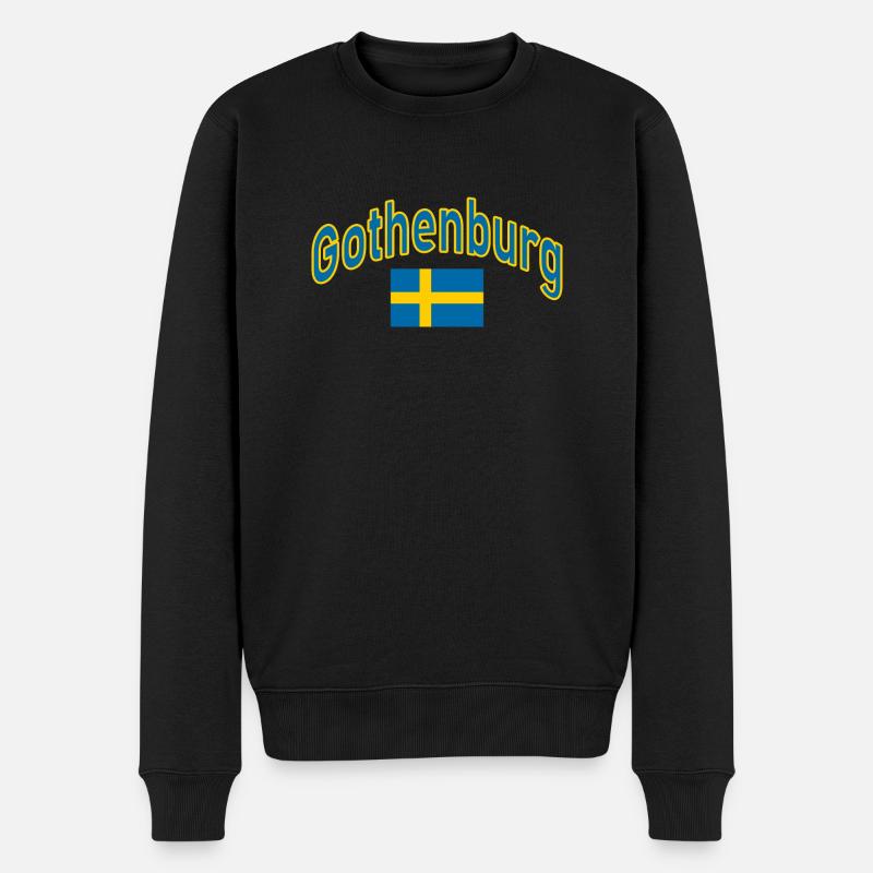 Gothenburg schweden flagge - Männer Premium Bio Pullover - Schwarz