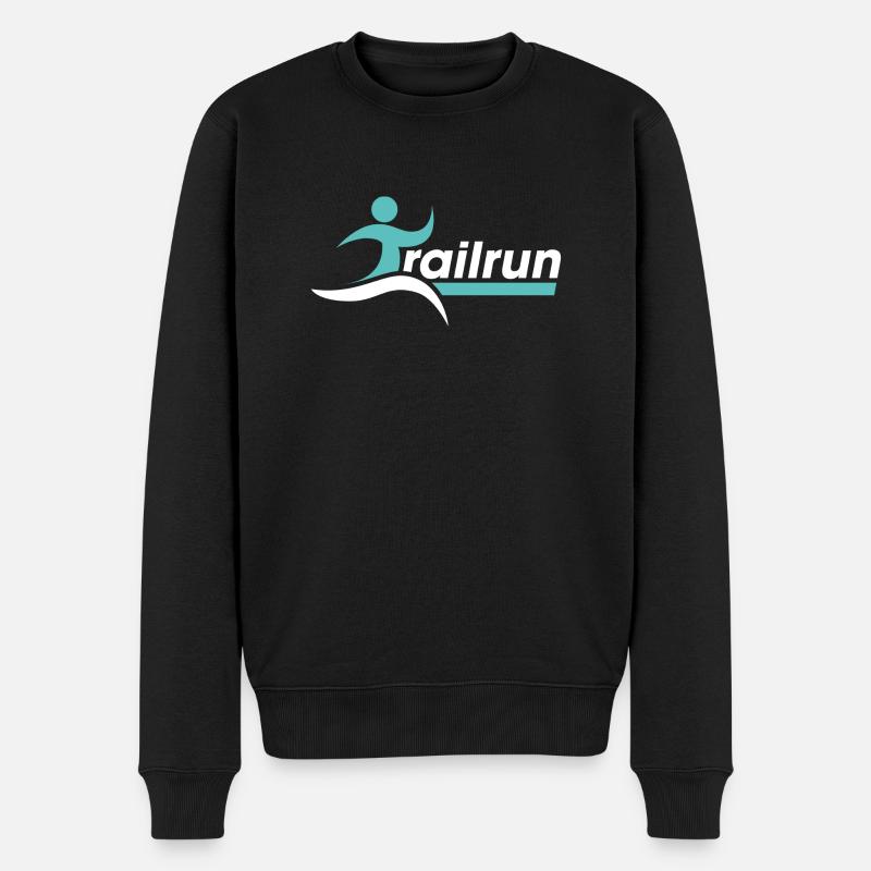 Trailrunning Logo - Pull Premium bio Homme - noir
