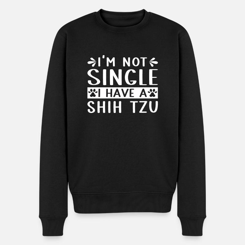 I´m not Single i have a Shih Tzu - Männer Premium Bio Pullover - Schwarz