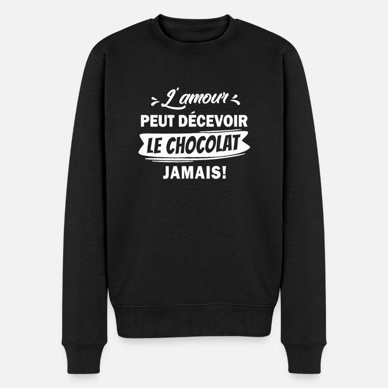 cadeau humour chocolat - Pull Premium bio Homme - noir