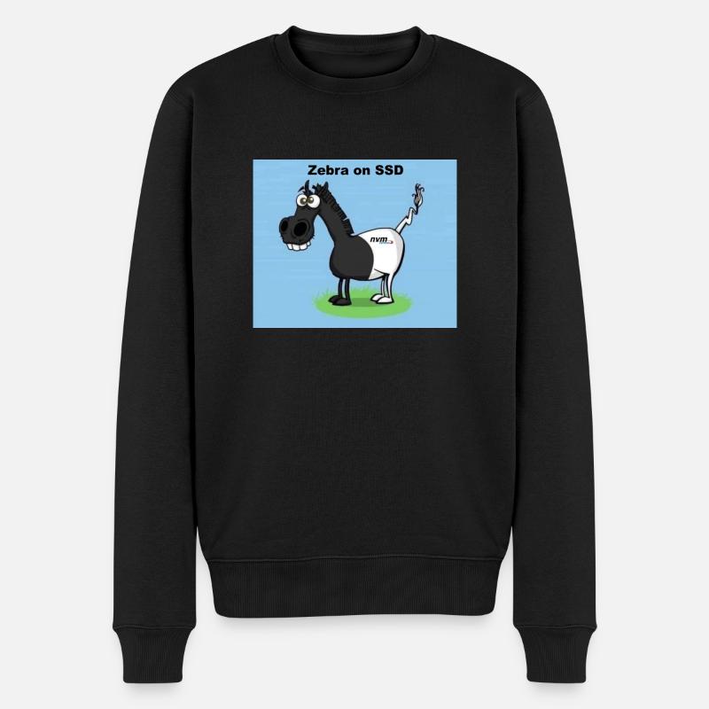 Zebra on SSD - Männer Premium Bio Pullover - Schwarz