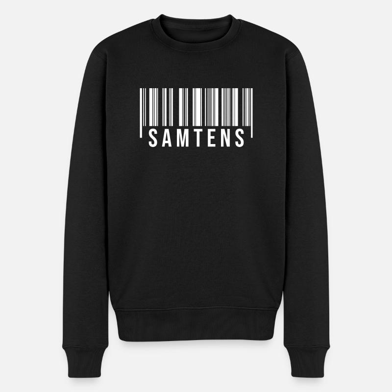 Samtens Strichcode - Männer Premium Bio Pullover - Schwarz