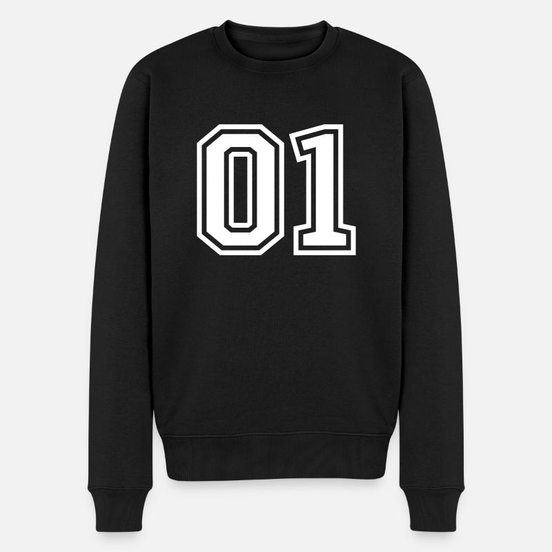 01 Un seul numéro - Pull Premium bio Homme - noir