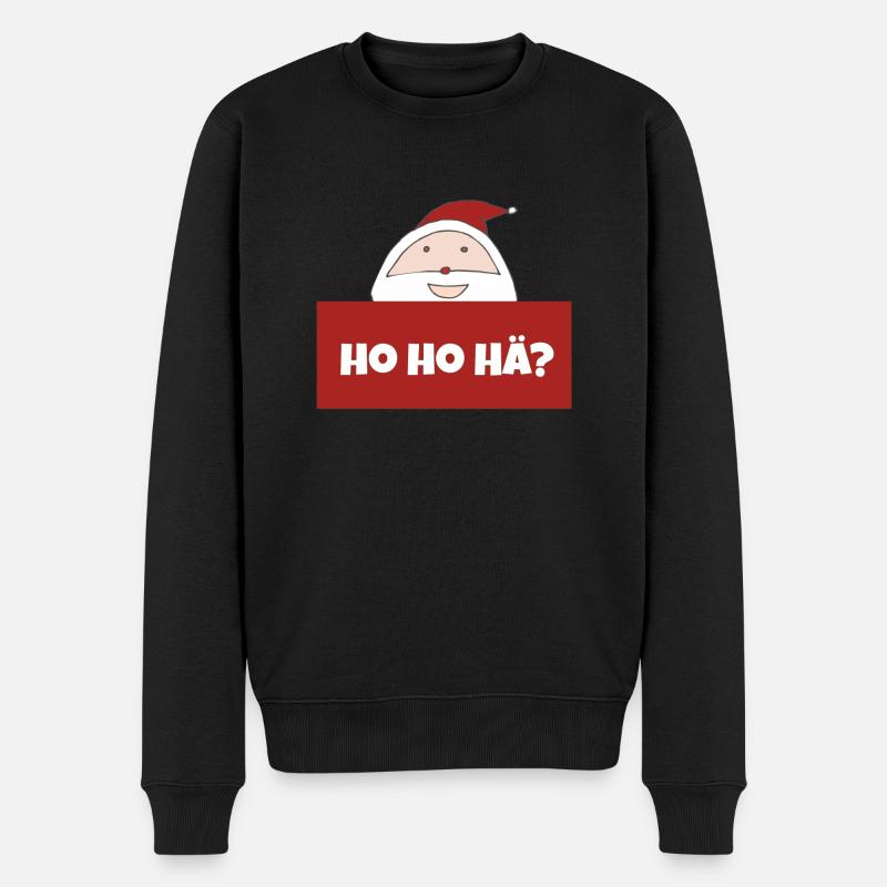 weihnachtsmann hohohä - Männer Premium Bio Pullover - Schwarz
