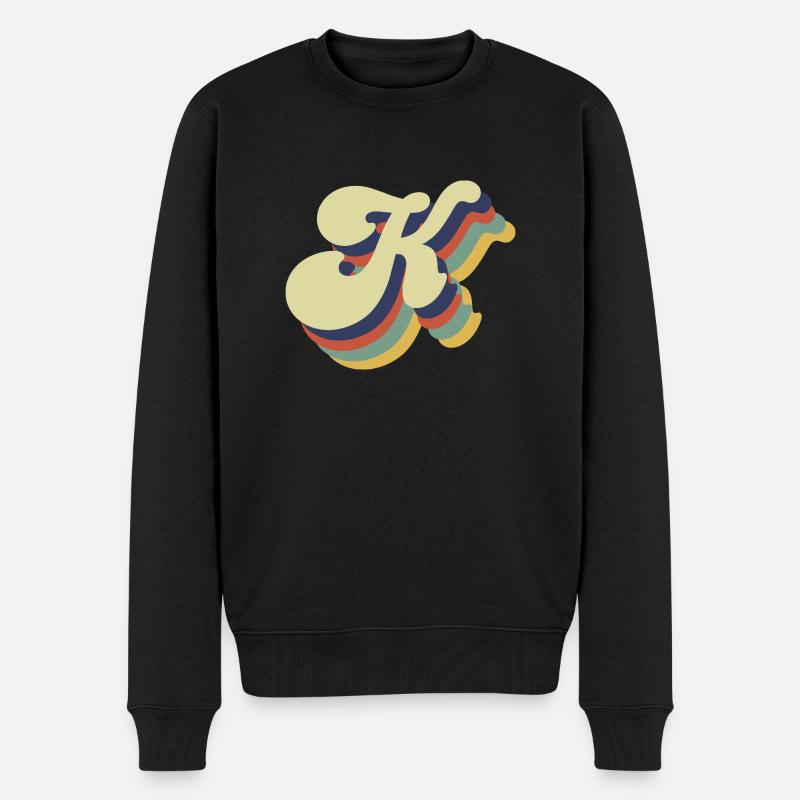 Lettre k rétro - Pull Premium bio Homme - noir