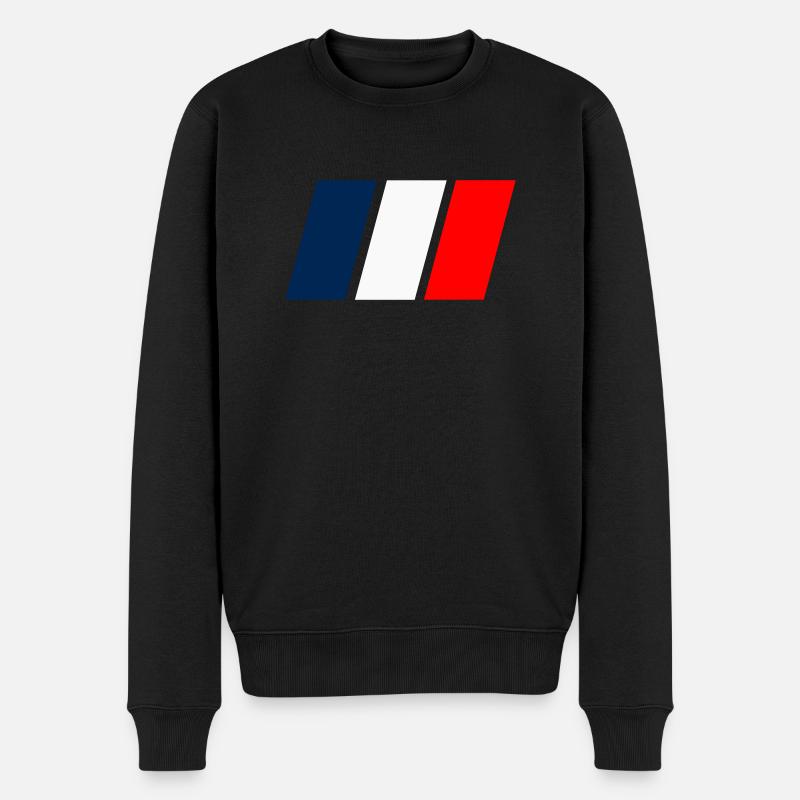Frankreich - Männer Premium Bio Pullover - Schwarz