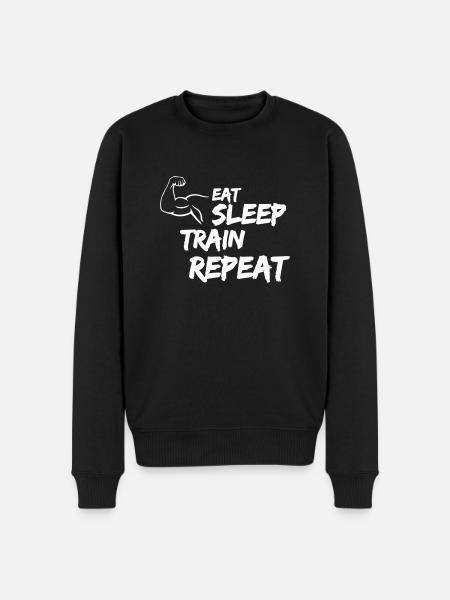 Eat Sleep Train Repeat - Men's Premium Organic Jumper - black