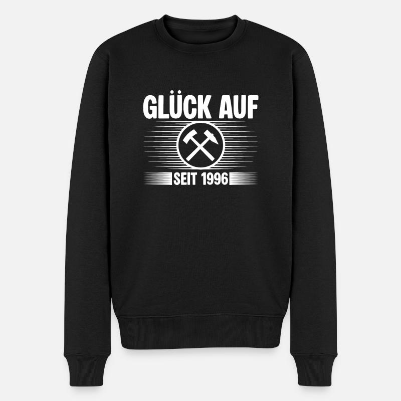 Glueck auf seit 1996 - Männer Premium Bio Pullover - Schwarz