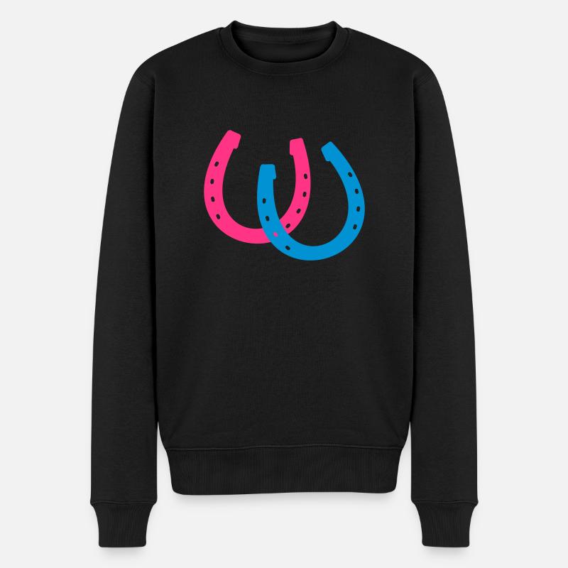 Hufeisen - Männer Premium Bio Pullover - Schwarz
