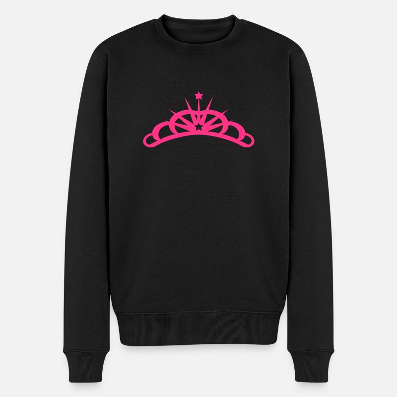 Tiara - Männer Premium Bio Pullover - Schwarz