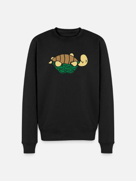 Schildkröte - Männer Premium Bio Pullover - Schwarz