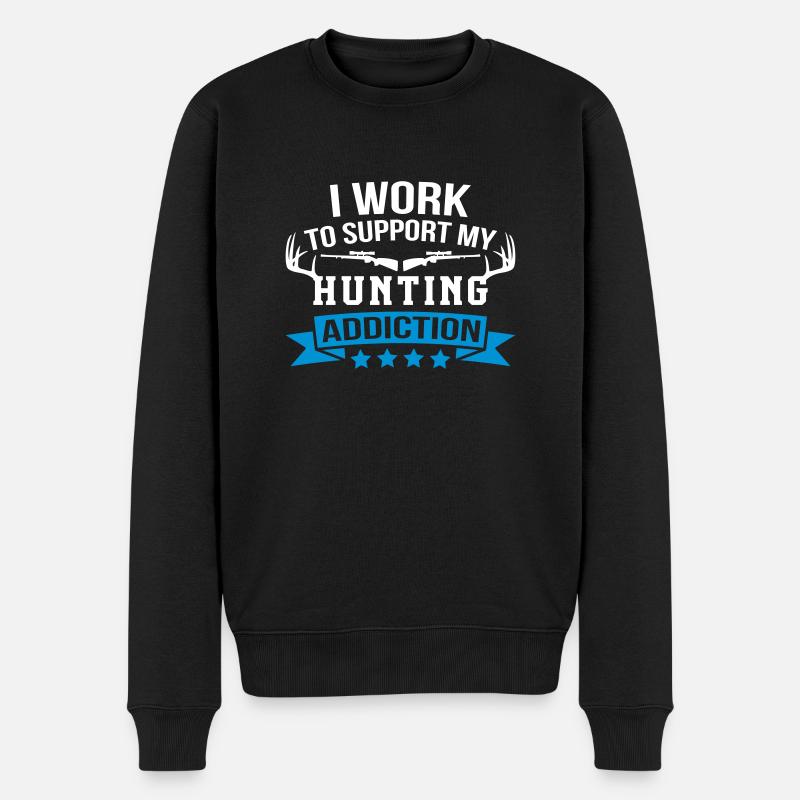 Support My Hunting - Männer Premium Bio Pullover - Schwarz