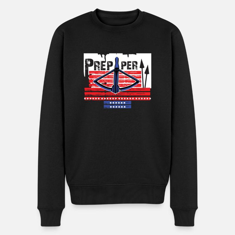 Prepper survit avec l'arbalète - Pull Premium bio Homme - noir