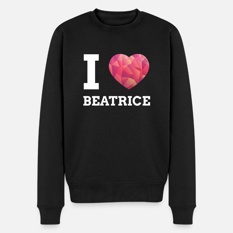 I Love Beatrice - Männer Premium Bio Pullover - Schwarz
