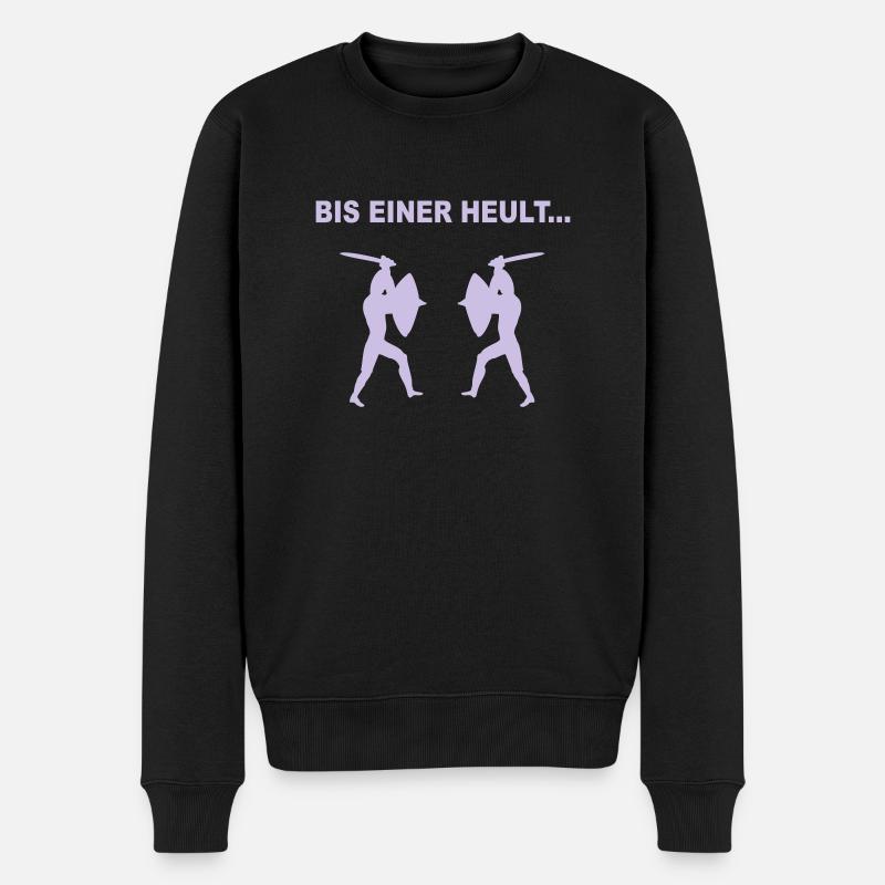 Bis einer heult... - Männer Premium Bio Pullover - Schwarz