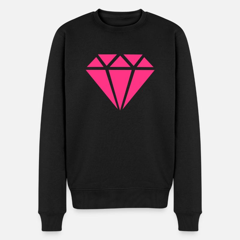Diamant - Männer Premium Bio Pullover - Schwarz
