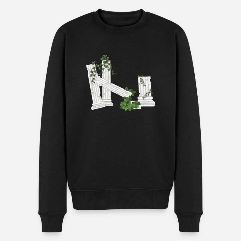 Column ancient - Männer Premium Bio Pullover - Schwarz