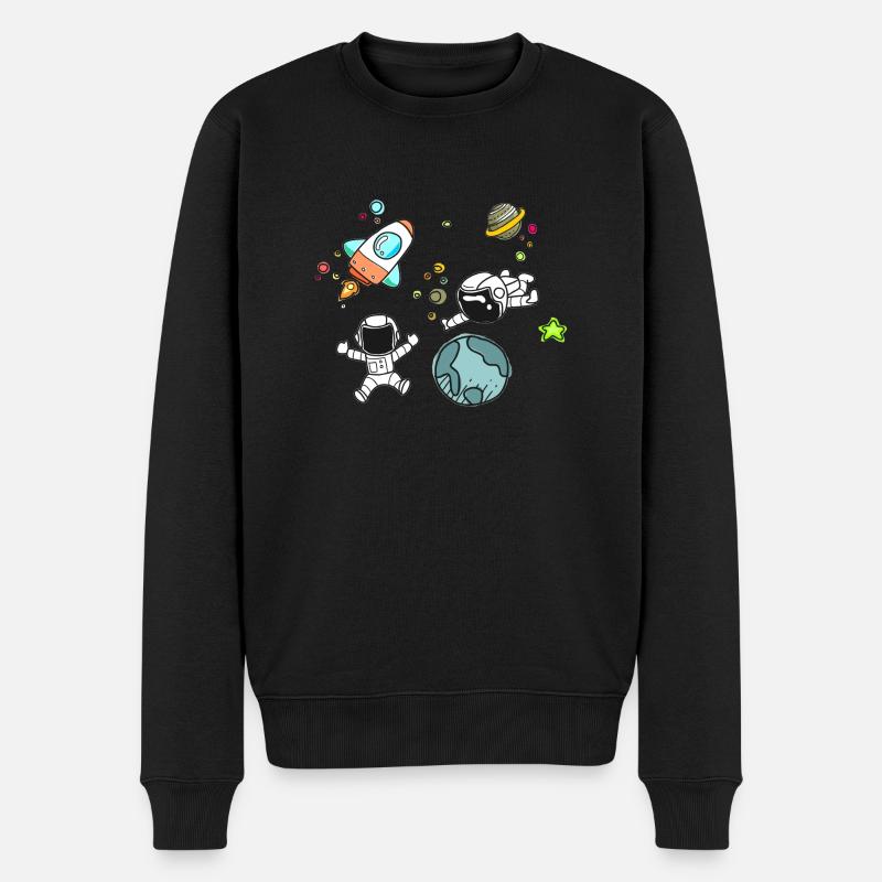 Weltraum Motiv - Männer Premium Bio Pullover - Schwarz