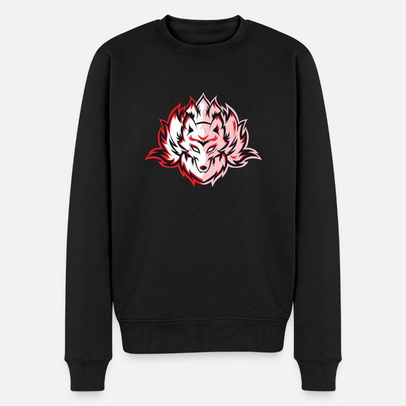 Kitsune Fuchs - Pull Premium bio Homme - noir