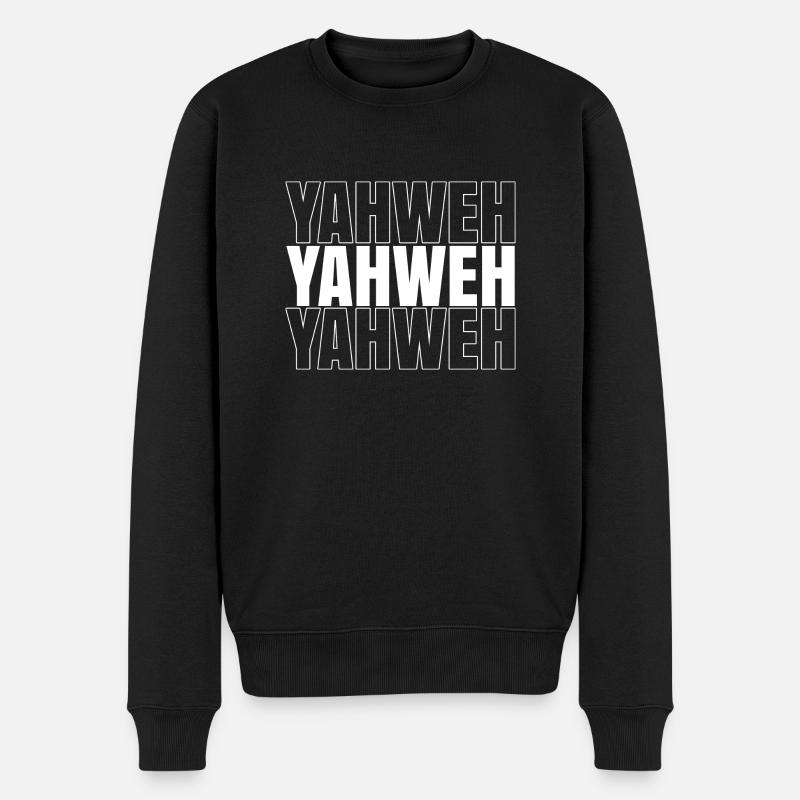 YAHWEH - Christliche Kleidung - Männer Premium Bio Pullover - Schwarz