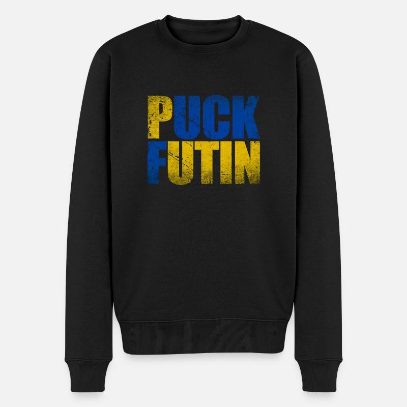 Puck Futin - Männer Premium Bio Pullover - Schwarz