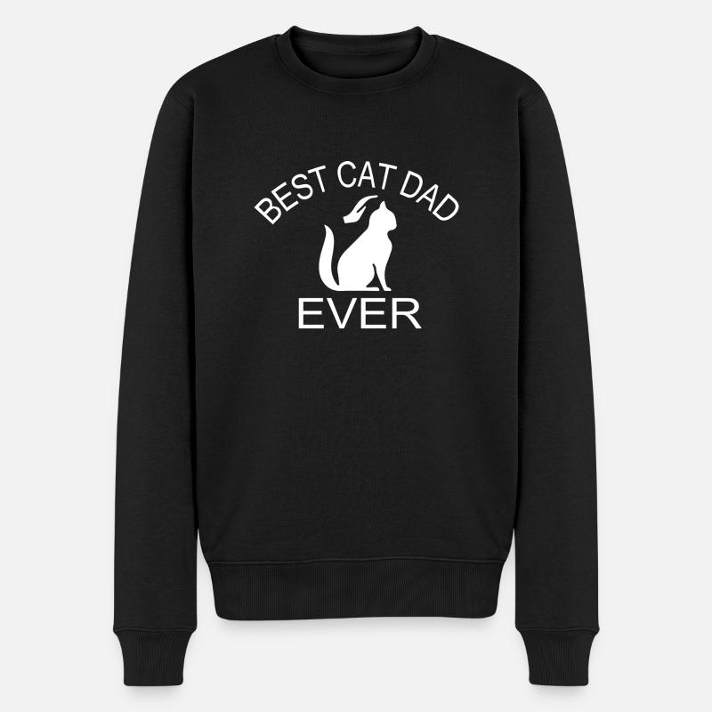 Cat Katze - Männer Premium Bio Pullover - Schwarz