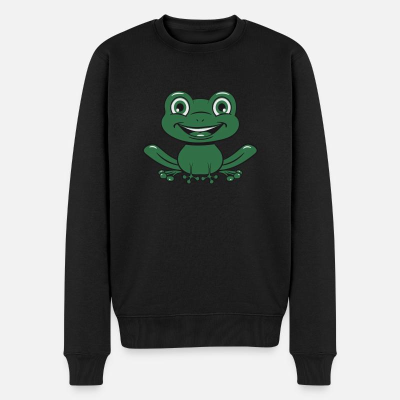 Frosch Wasser Teich - Männer Premium Bio Pullover - Schwarz