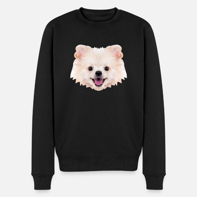 Polyart Zwerg Spitz - Männer Premium Bio Pullover - Schwarz