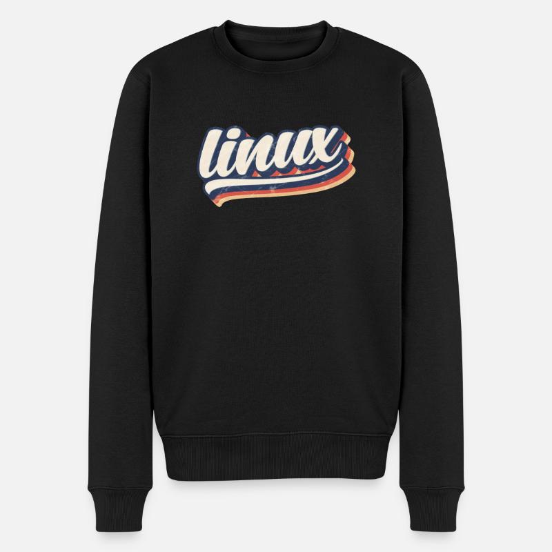 | Linux logo rétro vintage - Pull Premium bio Homme - noir