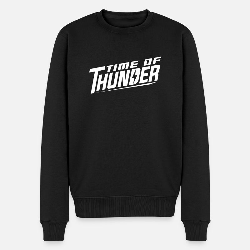 Time of Thunder KLASSIK B&W - Männer Premium Bio Pullover - Schwarz