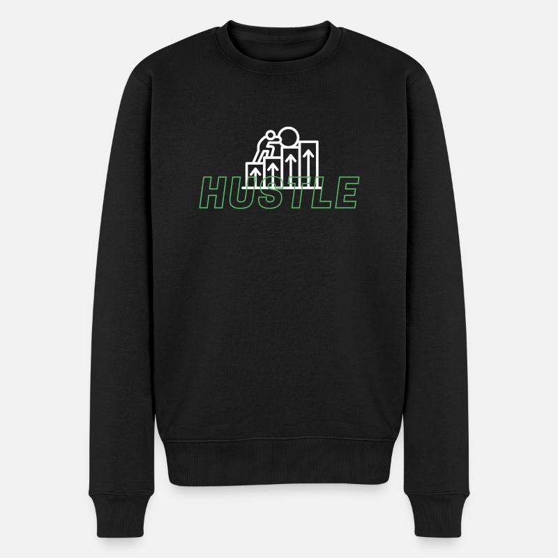hustle - Männer Premium Bio Pullover - Schwarz
