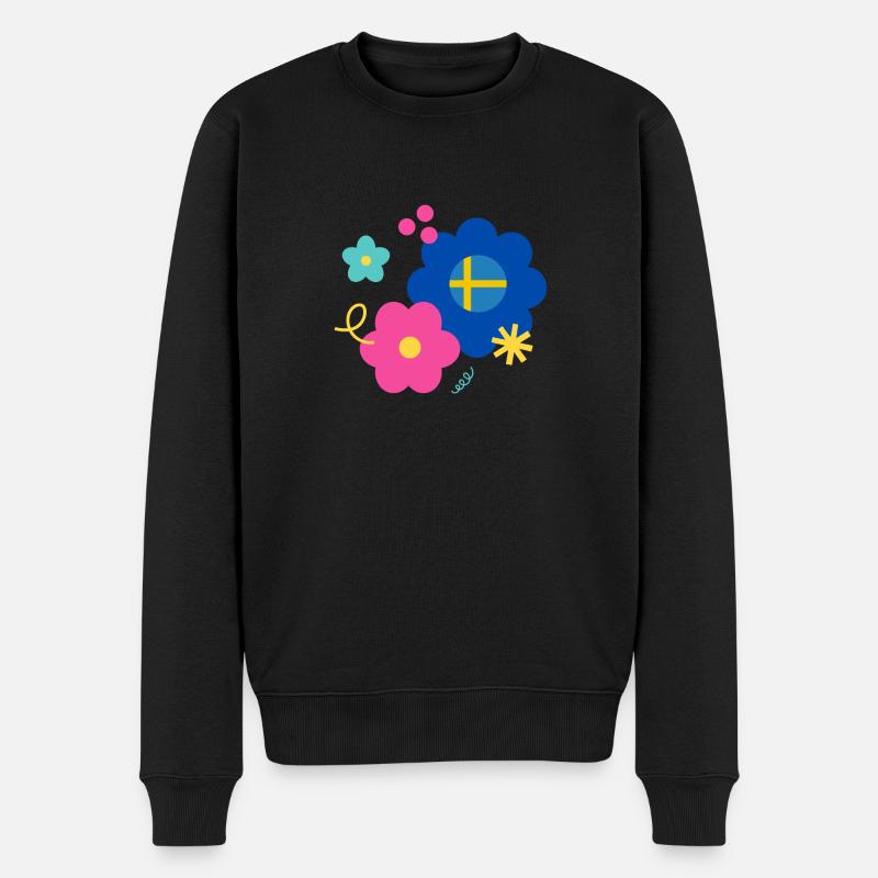 Blommor - Männer Premium Bio Pullover - Schwarz