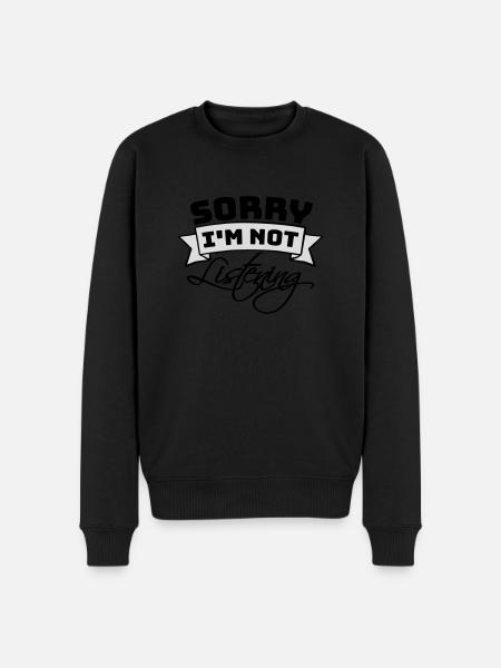 désolé de ne pas écouter - Pull Premium bio Homme - noir